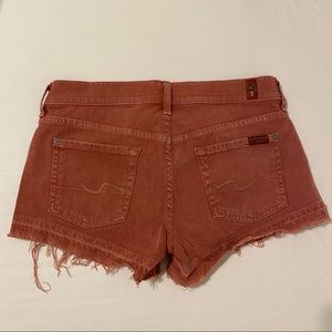 7 For All Mankind Red Cut Off Jean Shorts 26